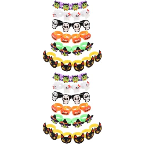 Yardwe 2 Sätze Halloween Finger Ringe Lustige Pvc Kartonringe Party Zubehör Für Halloween Und Kostüme 25 Stück * 2 von Yardwe
