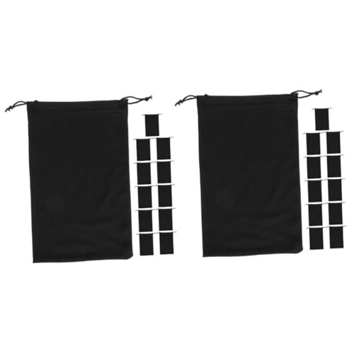Yardwe 2 Sätze Skibrillentasche Schnee Sonnenbrillen-Organizer-Tasche Faltbares Sonnenbrillenetui Sonnenbrillen-reiseetui Taschen Verbot Beutel Superfeine Faser Black 12 Stück * 2 von Yardwe