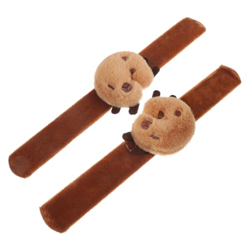 Yardwe 2 Stück Plüsch Armbänder Capybara Schnapparmband für Süßes Tier Design als Party Mitbringsel für Mädchen und Jungen Vielseitig Einsetzbar von Yardwe