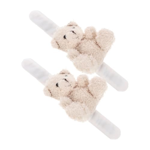 Yardwe 2 Stück Plüsch Schnapparmband Kuscheltier Armband mit Bärenmotiv Weiches Leichtes Slap Bracelet für Partygeschenk Halloween Geburtstagsüberraschung Bequemes Tragen Kompakte von Yardwe