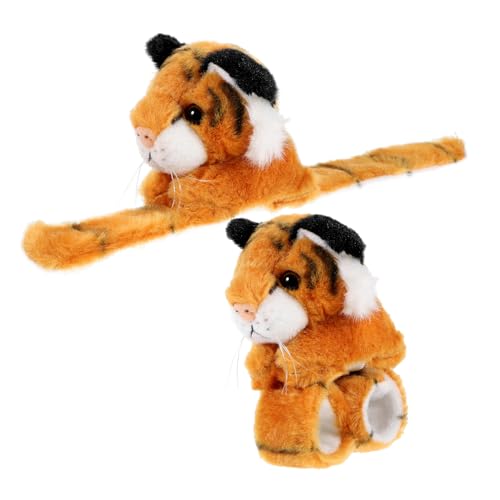 Yardwe 2 Stück Plüsch Tiere Schnapparmband Kuscheliges Slap Armband Tiger Party Langlebig Leicht Tragbar von Yardwe