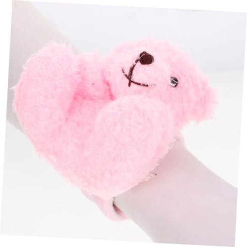 Yardwe 2 Stück Teiliges Plüsch Schnapparmband mit Niedlichem Bär Weiches Cartoon Tier Design Hautfreundlich als Party Deko Geburtstags und Halloween Einfach Anzulegen von Yardwe