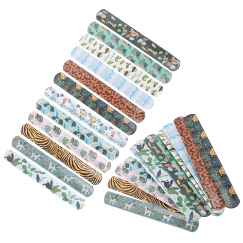 Yardwe 24 Stück Teiliges Slap Armband Set mit Tiermotiven PVC Wristbands für Kindergeburtstage Feste und Partys Lustige Mitgebsel und Preise für Jungen und Mädchen von Yardwe