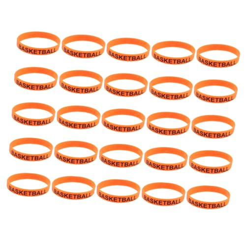 Yardwe 25 Stück Basketball Silikon Armbänder mit Gedrucktem Basketball Motiv Robuste Party Wristbands in Einfarbiger Gestaltung Unisex Einheitsgröße Bequemes und Langlebiges Sport von Yardwe