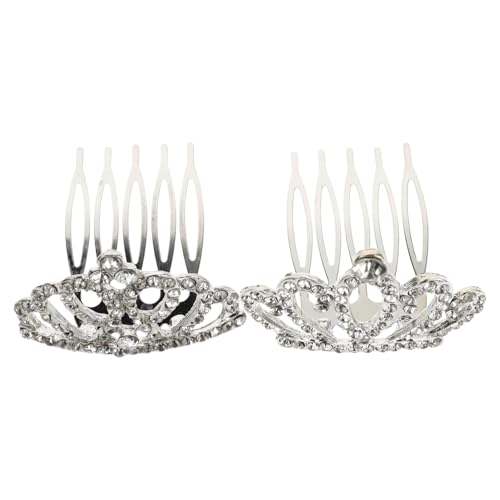 Yardwe 2stücke Tiara-krone Mit Haarkamm Für Mädchen Mini-kronen-stirnband Geburtstagskronen Krone Zum Ersten Geburtstag Aus Robuster Legierung Mit Strass-akzenten Für Kleine von Yardwe