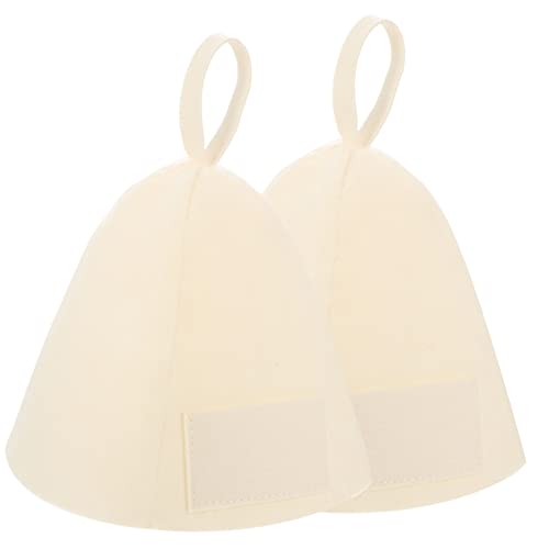 Yardwe 2stücke Damen Saunahut Filz Bademütze Atmungsaktiv Saunakappe Duschkappe Mit Aufhängerring Für Sauna Und Camping von Yardwe