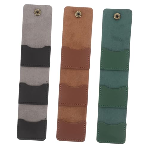 Yardwe 3 Stück Teiliges Faltbarer Pu-Leder Plektrum Organizer mit Fächern Kompakte Gitarrenplektren Aufbewahrungstasche für Musiker Leichtes Roll-up Etui für Verschiedene Plektrumgrößen von Yardwe