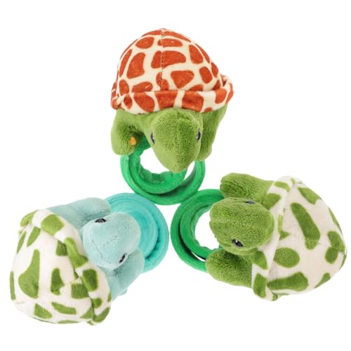 Yardwe 3 Stück Teiliges Kuscheltier Slap Armband Weiches Schildkröten Hugger Wristband für Kindergeburtstagsfeiern und Partys Einfach Anzulegen Langlebig und Hautfreundlich von Yardwe