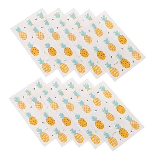 Yardwe 30 Stück Umweltfreundliche Wasserdichte Cartoon Ananas Body Stickers für Bunte Temporäre Tattoos Einfach Anzubringen Entfernen Langlebig für Mehrere Tage von Yardwe