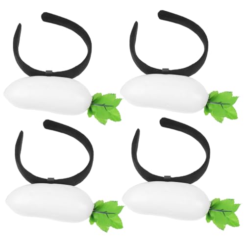 Yardwe 4stücke Essens-stirnband-kostüm Gemüse-stirnband Kopfbedeckung Für Erwachsene Lustige Stirnbänder Daikon- Rüben-party-kostüm von Yardwe