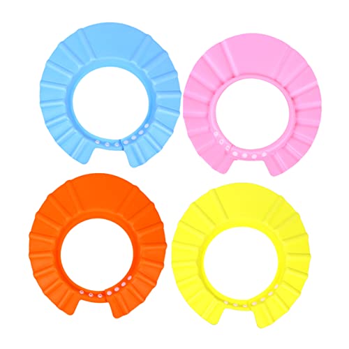 Yardwe 4stücke Eva-badekappen Für Junge Mädchen Verstellbar Dusch-shampoo-kappen Cartoon-design Kopfform Anpassend Reisegeeignet Haarewaschen Schutz von Yardwe