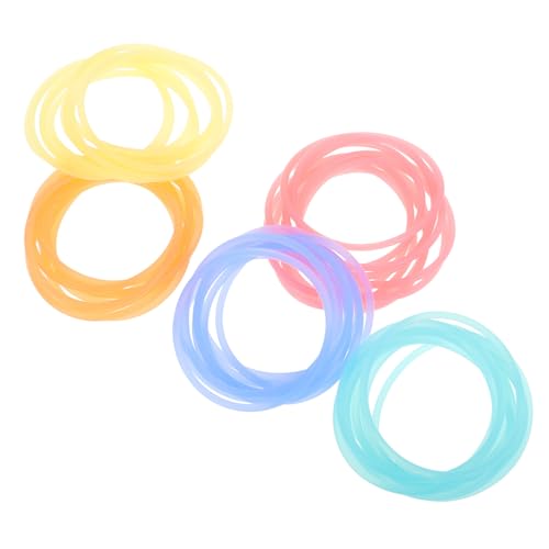 Yardwe 50 Stück Leuchtende Silikonringe Elastische Haarbänder zu Haaren Vielseitig als Armbänder für Partys Outdoor Spiele und Karneval in Leuchtenden Farben von Yardwe