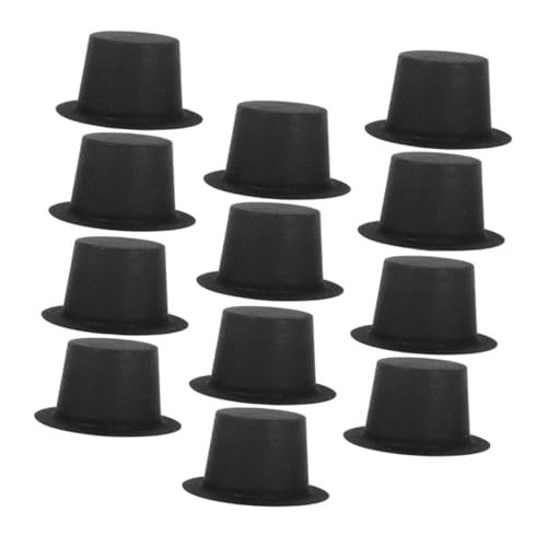 Yardwe 50 Stück Mini-hut Deko Zylinderhut Aus Filz Mini-clown-hut Schneemannmützen Zum Basteln Zylinder Für Männer Geburtstagsfeier Schwarzer Clownhut Schlitzhut Pvc-beflockung Schwarz von Yardwe