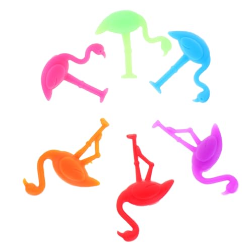 Yardwe 6 Stück Flamingo Glasmarkierer Wiederverwendbare Weinglasmarker für Partys Hochzeiten und Veranstaltungen Getränke Markierungen für Identifikation Gläser von Yardwe