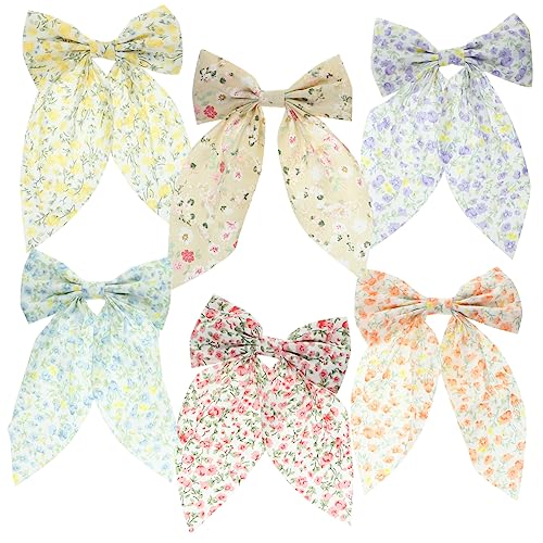 Yardwe 6stücke Lange Schleifen Haarspangen Große Haarschleifen Damen Haarschleifen Mädchen Haarschmuck Haar-accessoires Für Frauen Und Mädchen von Yardwe