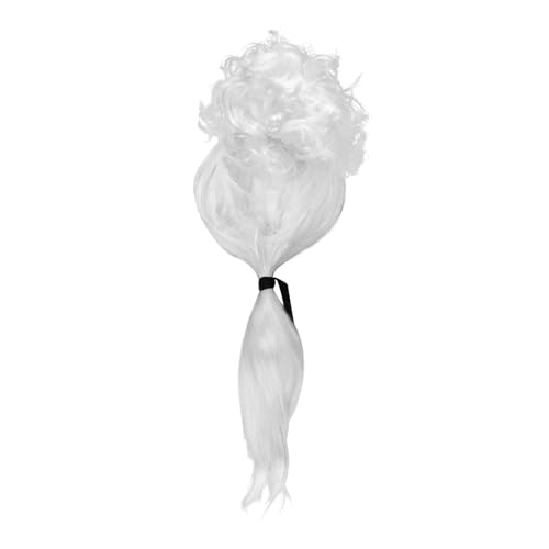 Yardwe Lockige Weiße Richterperücke Für Auftritte Cosplay-perücke Für Männer Party-kostümperücke Gerichtsperücke Für Herren Perücke Aus Chemiefasern Bequemer Halt Für von Yardwe