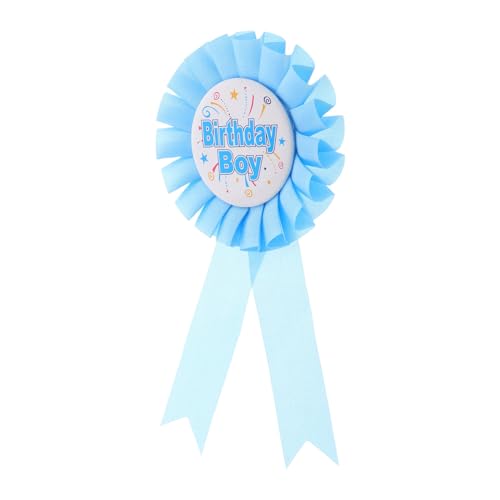 Yardwe Geburtstagsfeier Rosettenabzeichen Dekorative Anstecker Auszeichnungsschleife für Shower Schulfeiern Geburtstag Button Zubehör Geburtstagsjunge von Yardwe
