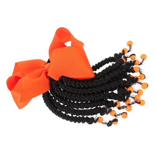 Yardwe Geflochtener Pferdeschwanz mit Schleife und Perlen für Kinder Synthetische Haarverlängerung für Cosplay und Selbstgemacht Frisuren Wiederverwendbar von Yardwe