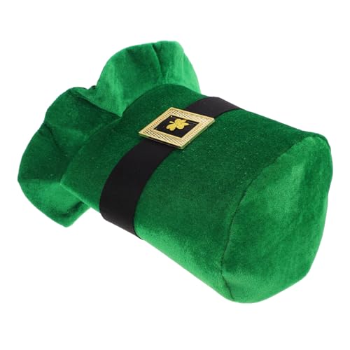 Yardwe Grüner Samt Kleeblatt für Patricks Day Party Langlebiger Irischer Koboldhut Festliches Kostümzubehör mit Glücksbringer Geeignet für Karneval und Verkleidungen von Yardwe
