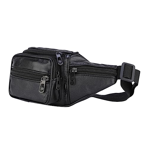 Yardwe Herren Gürteltasche Herrenfanny Pack Kuhwahnsinnsbeutel Tailentaschenpackung Wanderpackung Tragbarer Taillenbeutel Reisegürtelbeutel Sportfanny Mann Draussen Bausätze Rindsleder von Yardwe