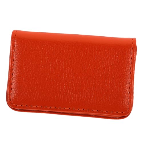 Yardwe Kasten Visitenkartenetui Schlüssel Männer Inhaber Multi schlank Schreibtisch Visitenkartenhalter-Organizer Kartenbehälter Geschäftsleiter praktisches Kartenetui PU-Leder Orange von Yardwe