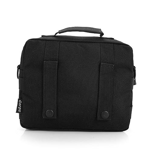 Yardwe Kleine Multifunktionstasche Aus Nylon Outdoor Umhängetasche Für Herren Und Damen Schwarz Mit Reißverschlüssen Und Netztasche Tragbar Für Reisen Und Camping von Yardwe