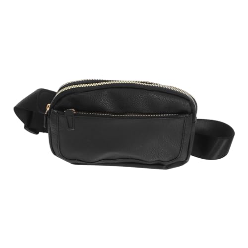 Yardwe PU Hüfttasche für Damen Verstellbare Crossbody Tasche Kratzer Bauchtasche mit Geräumigem Innenraum für Handy Geldbörse und Essentials Schwarz von Yardwe