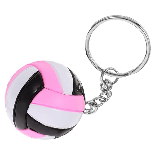 Yardwe Volleyball-Schlüsselanhänger Mini-Volleyball-Schlüsselanhänger Für Geldbörsen Rucksäcke Sporttaschen Autoschlüssel (Schwarz Und Rosa) von Yardwe