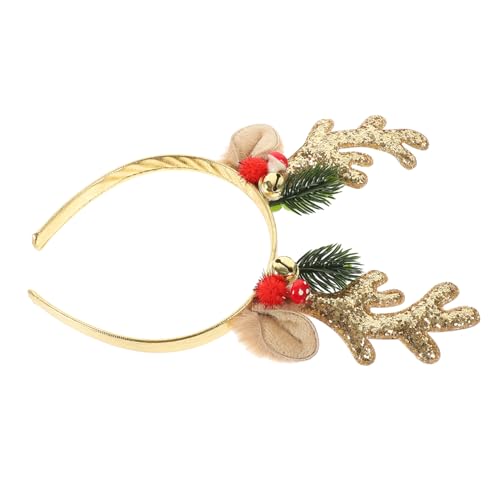 Yardwe Weihnachtliches Rentiergeweih Haarreif mit Glöckchen Dekorativer Haarschmuck für Erwachsene für Weihnachtsfeiern und Festliche Rollenspiele von Yardwe