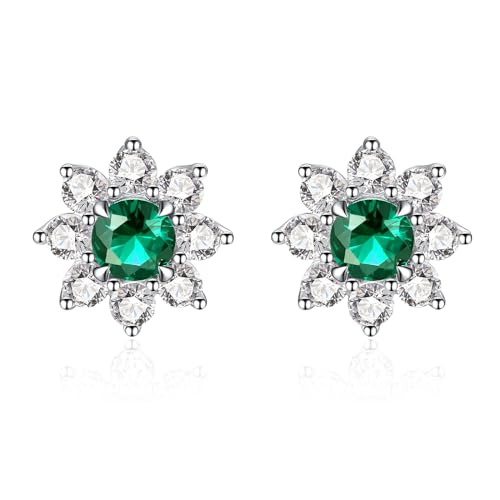 Yaresul Smaragd Blumen Ohrringe, Florale Halo Ohrstecker, Runder Schliff Smaragd Zirkonia Ohrringe, Silber Ohrringe Damen 925 Smaragd Yaresul Smaragd Blumen Ohrringe, Florale Halo Ohrstecker, Runder Schliff Smaragd Zirkonia Ohrringe, Silber Ohrringe Damen 925 Smaragd von Yaresul