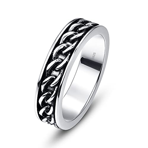 Yaresul 925 Sterling Silber Herren Ringe,Keltische Ringe Kettenband,Schmuck Geschenk für Vatertag Geburtstag,Größe 67(21.3) von Yaresul