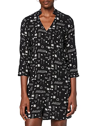 Yargıcı Damen Binding Detailed Shirt Kleid, Mehrfarbig (Black Multi Color 341), 38 von Yargici