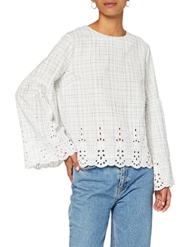 Yargıcı Damen Brode Detail Blouse Bluse, Mehrfarbig (White Multi Color 156), X-Large von Yargici