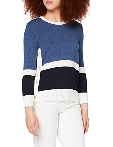 Yargıcı Damen Color Block Knitwear Pullover, Blau (Navy Melange 609), X-Small (Herstellergröße: XS) von Yargici