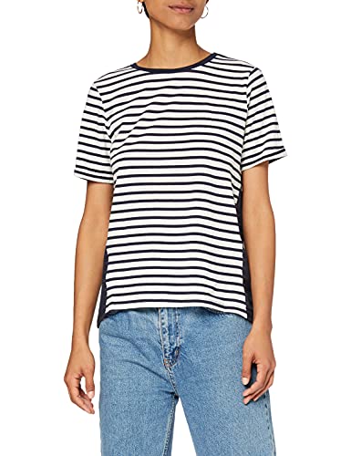 Yargıcı Damen Contrast Panelled Printed T-Shirt, Blau (Navy 004), Medium von Yargici