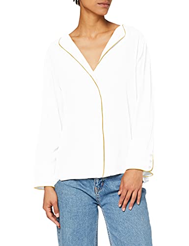 Yargıcı Damen Piping Detailed Blouse Bluse, Elfenbein (Off White 037), Medium von Yargici