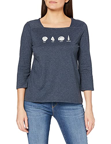 Yargıcı Damen Square Neck Printed T-Shirt, Blau (Navy 004), Small (Herstellergröße: S) von Yargici
