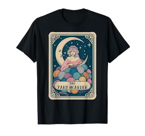 Vintage Garn Hoarder Tarotkarte Stricker Häkelgarn Mama T-Shirt Vintage Garn Hoarder Tarotkarte Stricker Häkelgarn Mama T-Shirt von Yarn Hoarder Tarot Card Knitters Crochet Lover
