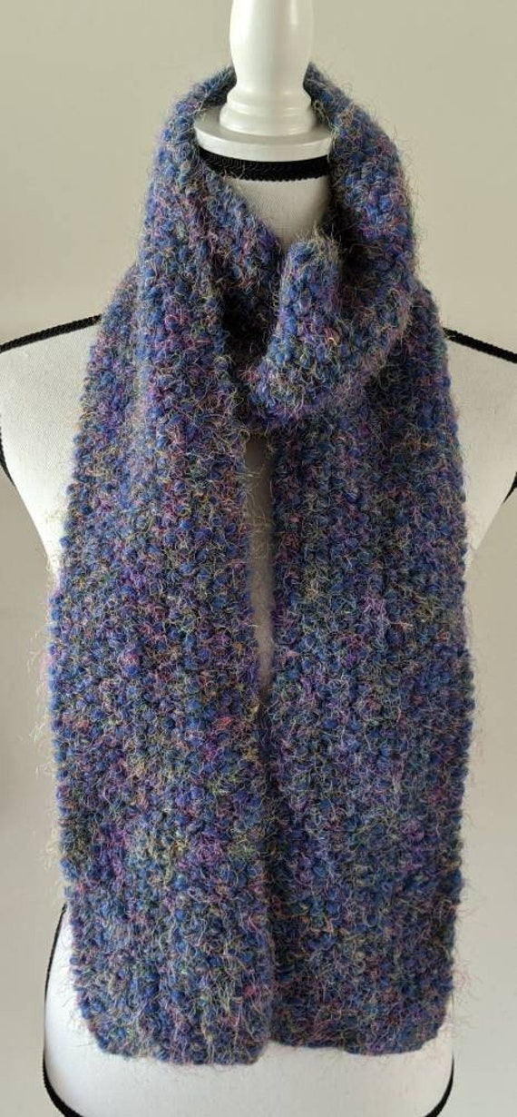 Neuer Handgemachter Gestrickter Schal in Mod Marine Frenzy - 13cm X 19cm von YarnItAnyWay