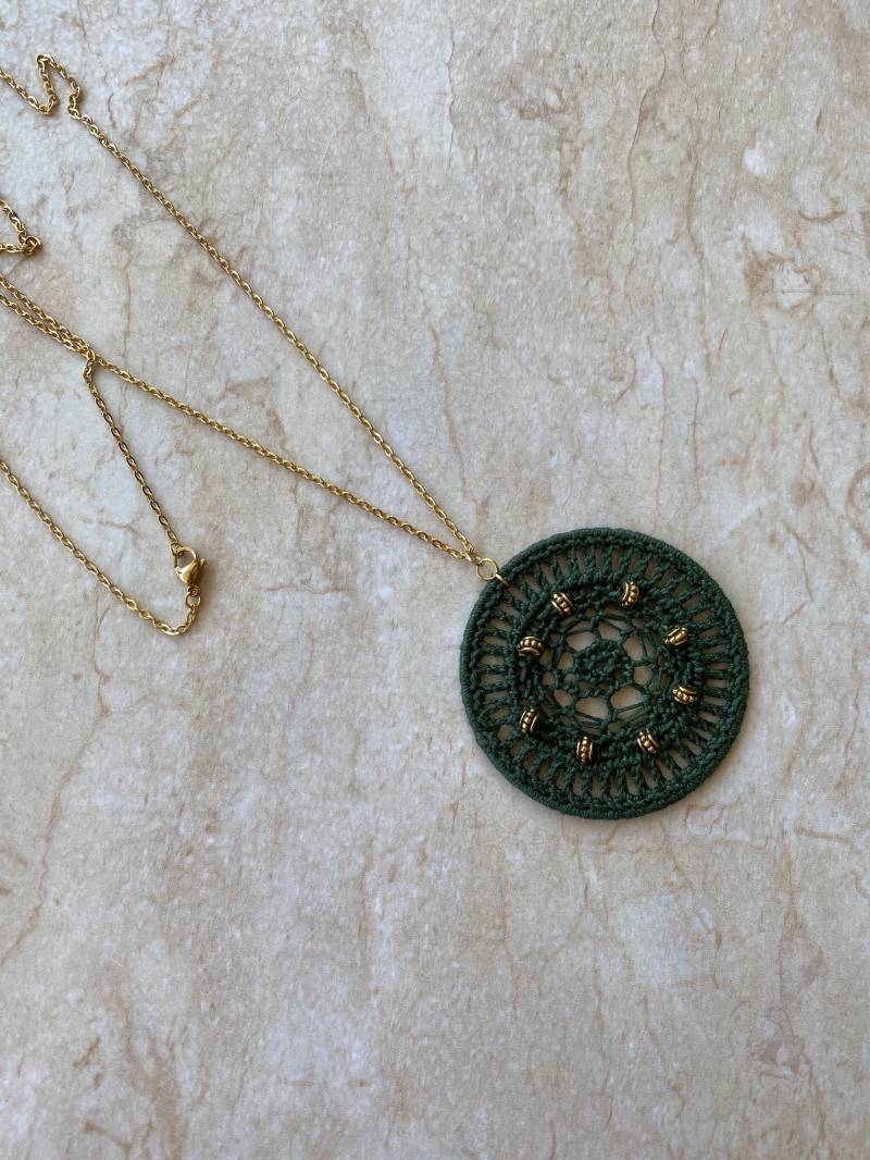 Handgemachte Gehäkelte Traumfänger Kette Boho Statement Schmuck von YarnUnique