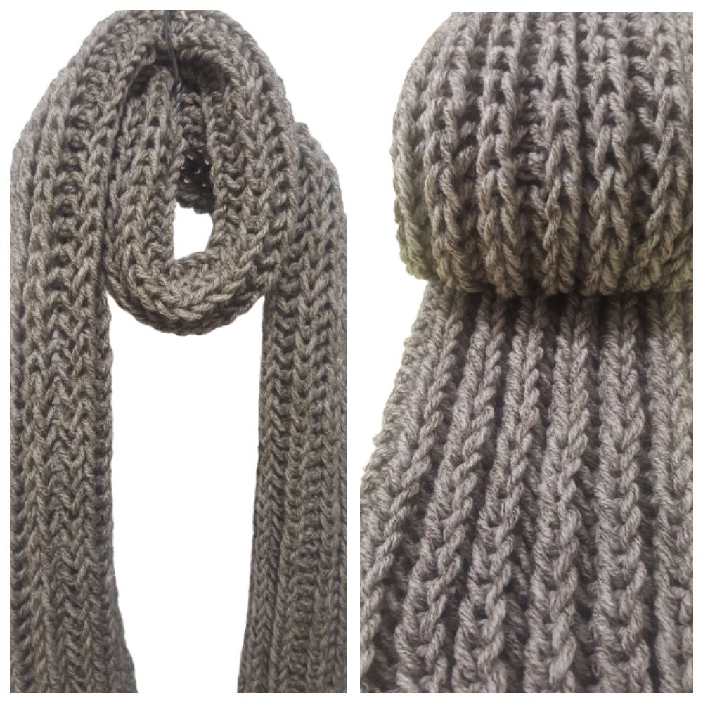 Lässiger Langer Boho Beige Schal Für Männer, Lenny Chunky Schal, Winter Warme Weiche Schals, Valentinstag Geschenk Vatertagsgeschenk von YarnforknittingShop