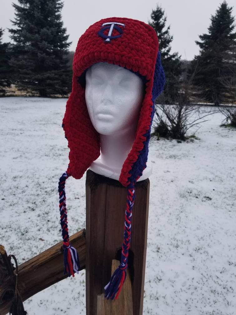 Minnesota Twins Hut Winter Strickmütze Zwillinge Bomber Aviator Minnesota Twins Hut Winter Strickmütze Zwillinge Bomber Aviator von YarninSmithers