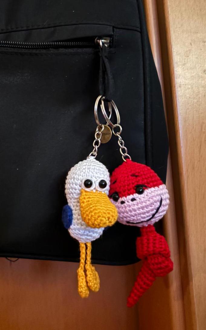 Gehäkelter Schlüsselanhänger, Taschenbaumler, Taschenanhänger, Kleiner Begleiter, Möwe Oder Schlange Anhänger von Yarnzauberei
