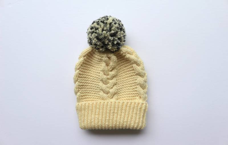 Sofort Lieferbar - Wolle & Acryl Hut/Big Garn Pom Slouchy Beanie Weiß Creme Egg Shell Elfenbein Perle Leinen von YaroslavaHandmade