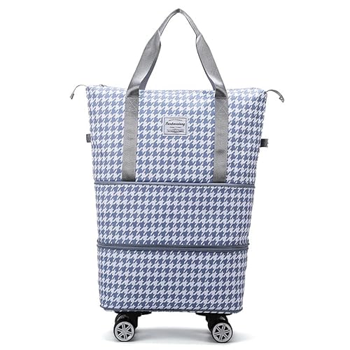 Yarteim Reisetasche mit 4 Rollen, Faltbare Weekender Tasche, Erweiterbar Handgepäck Großer Kapazität Trainingstasche Sporttasche Wasserdicht Travel Bag, Rollgepäck für Damen und Herren Fitness Reisen von Yarteim