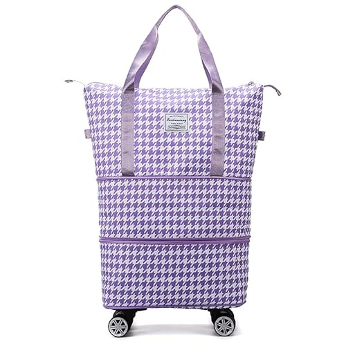 Yarteim Reisetasche mit 4 Rollen, Faltbare Weekender Tasche, Erweiterbar Handgepäck Großer Kapazität Trainingstasche Sporttasche Wasserdicht Travel Bag, Rollgepäck für Damen und Herren Fitness Reisen von Yarteim