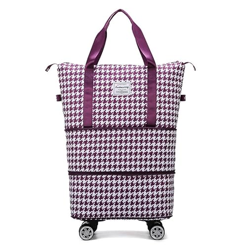 Yarteim Reisetasche mit 4 Rollen, Faltbare Weekender Tasche, Erweiterbar Handgepäck Großer Kapazität Trainingstasche Sporttasche Wasserdicht Travel Bag, Rollgepäck für Damen und Herren Fitness Reisen von Yarteim