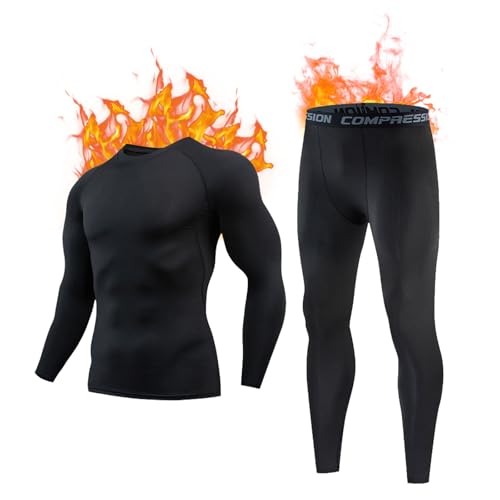 Yarvoney Thermounterwäsche Herren, Funktionsunterwäsche|Skiunterwäsche|Herren Warme Unterwäsche für zu Hause Winter|Warm Atmungsaktiv Anti-bakteriell und Flexibel (04, 3XL) von Yarvoney