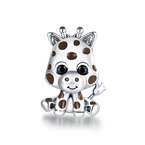 Vogel-Charm-Anhänger aus Sterlingsilber, Modeschmuck, Tier-Anhänger für Pandora-Armbänder (Giraffen-Perlen) von Yashuo
