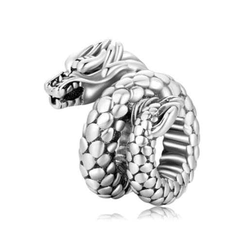 Vogel-Charm-Anhänger aus Sterlingsilber, Modeschmuck, Tier-Anhänger für Pandora-Armbänder (Loong) von Yashuo